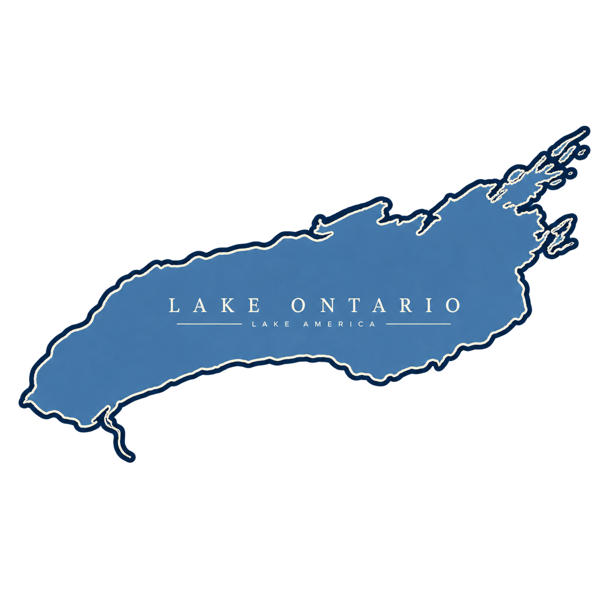 Stylized outline of Lake Ontario